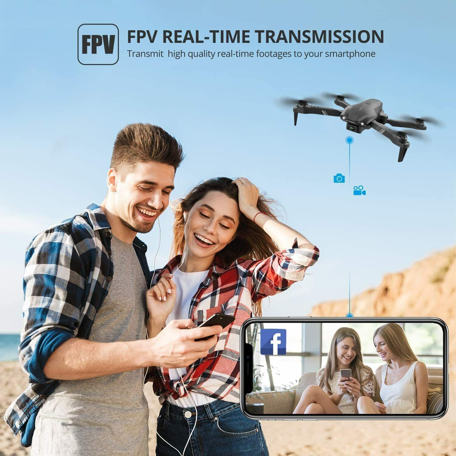 4DRC V13 RC Drone 6K HD Dual Camera WiFi FPV Foldable Quadcopter Camera Drone ,2 Battery.Logistics Is Randomly Sent By UPS,USPS,FEDEX - Image 10